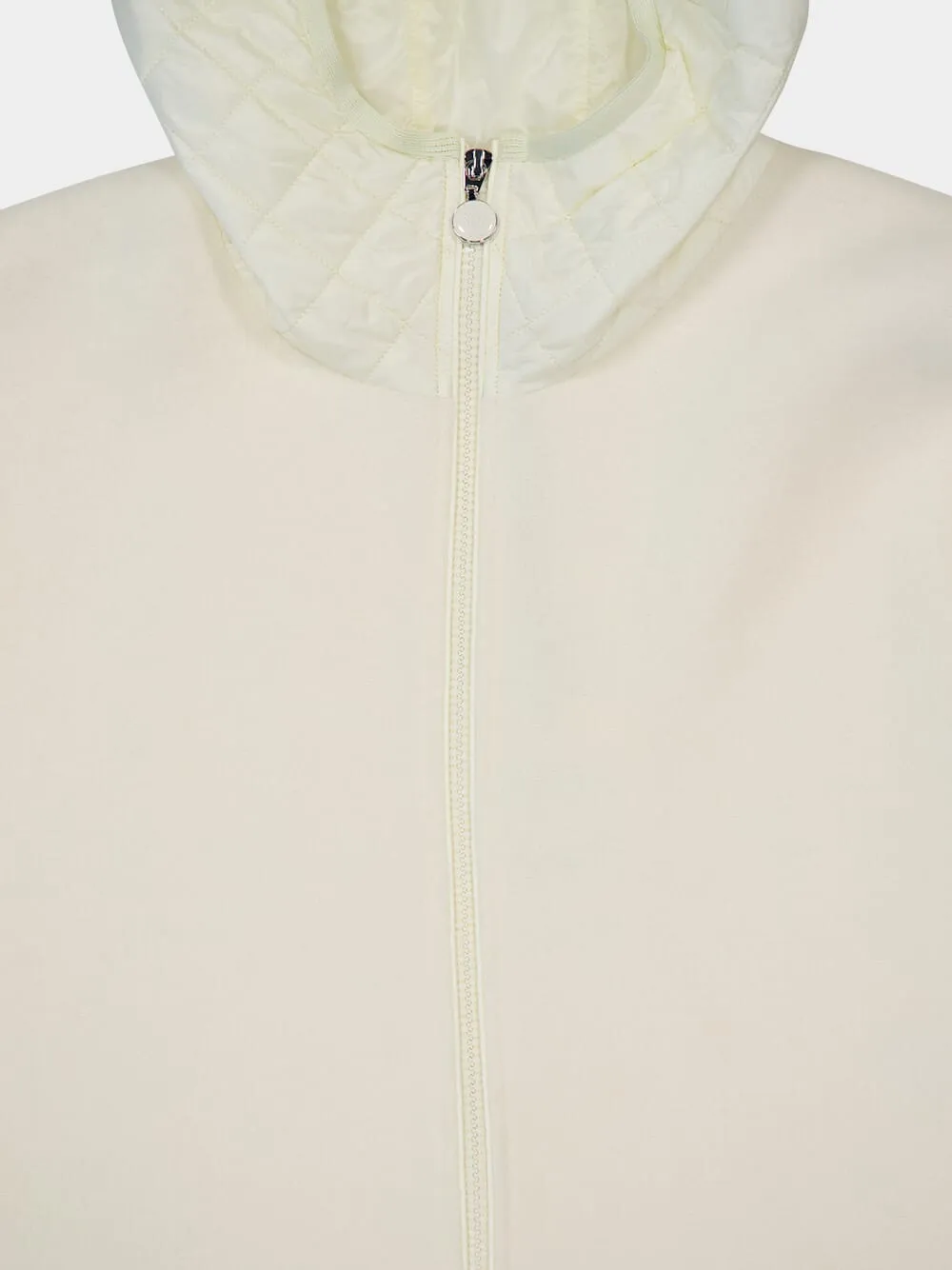 Ivory Wool Cape with Quilted Nylon Hood sold by Fashion Clinic product image thumbnail 5