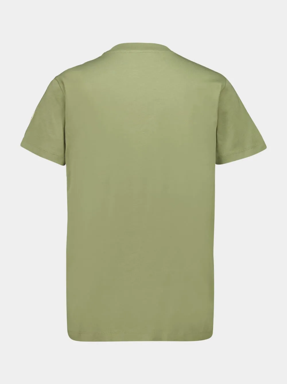 Green Cotton T-Shirt with Tonal Embroidered Logo sold by Fashion Clinic product image thumbnail 2