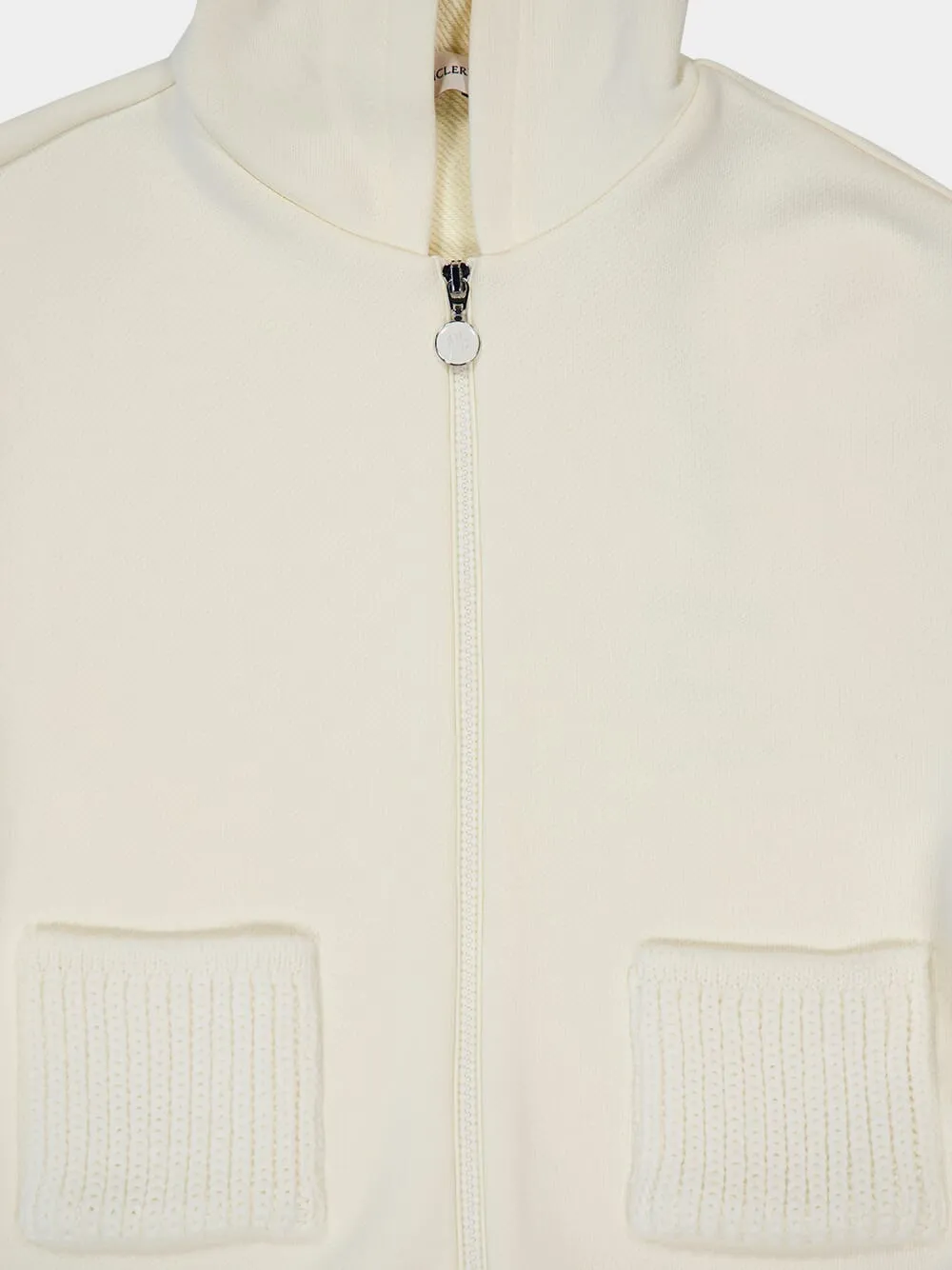 Natural Cotton Zip-Up Sweatshirt with Knit Accents sold by Fashion Clinic product image thumbnail 3