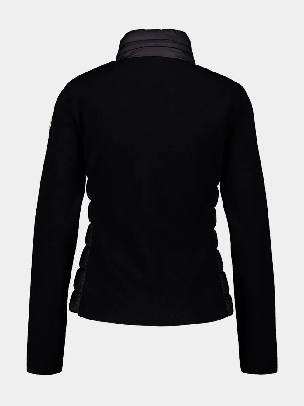 Black Padded Wool Zip-Up Cardigan sold by Fashion Clinic product image thumbnail 3