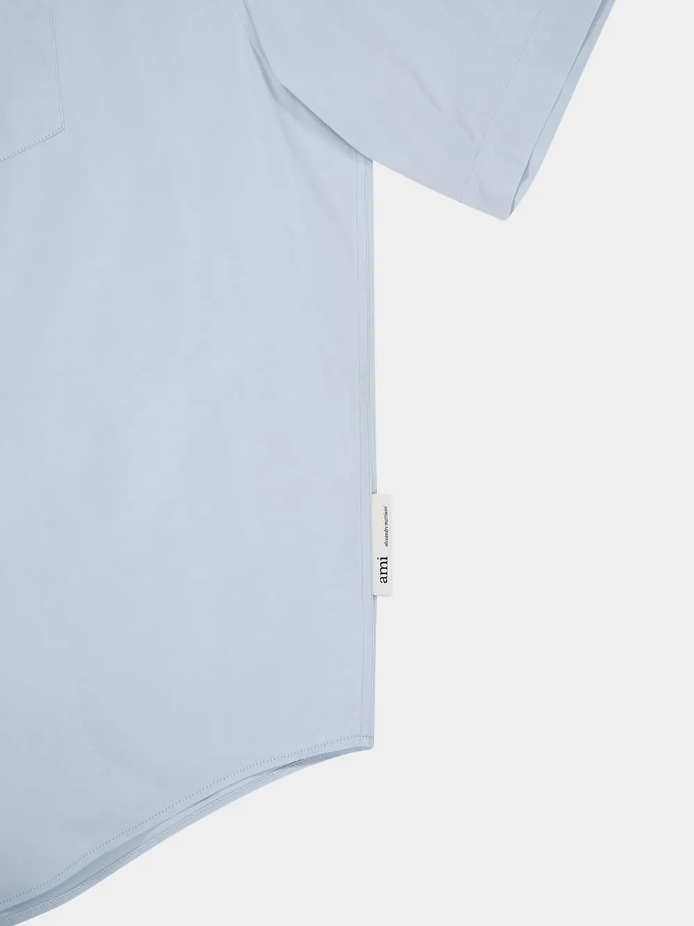 Sky Blue Taffeta Boxy Short-Sleeved Shirt sold by Fashion Clinic product image thumbnail 5