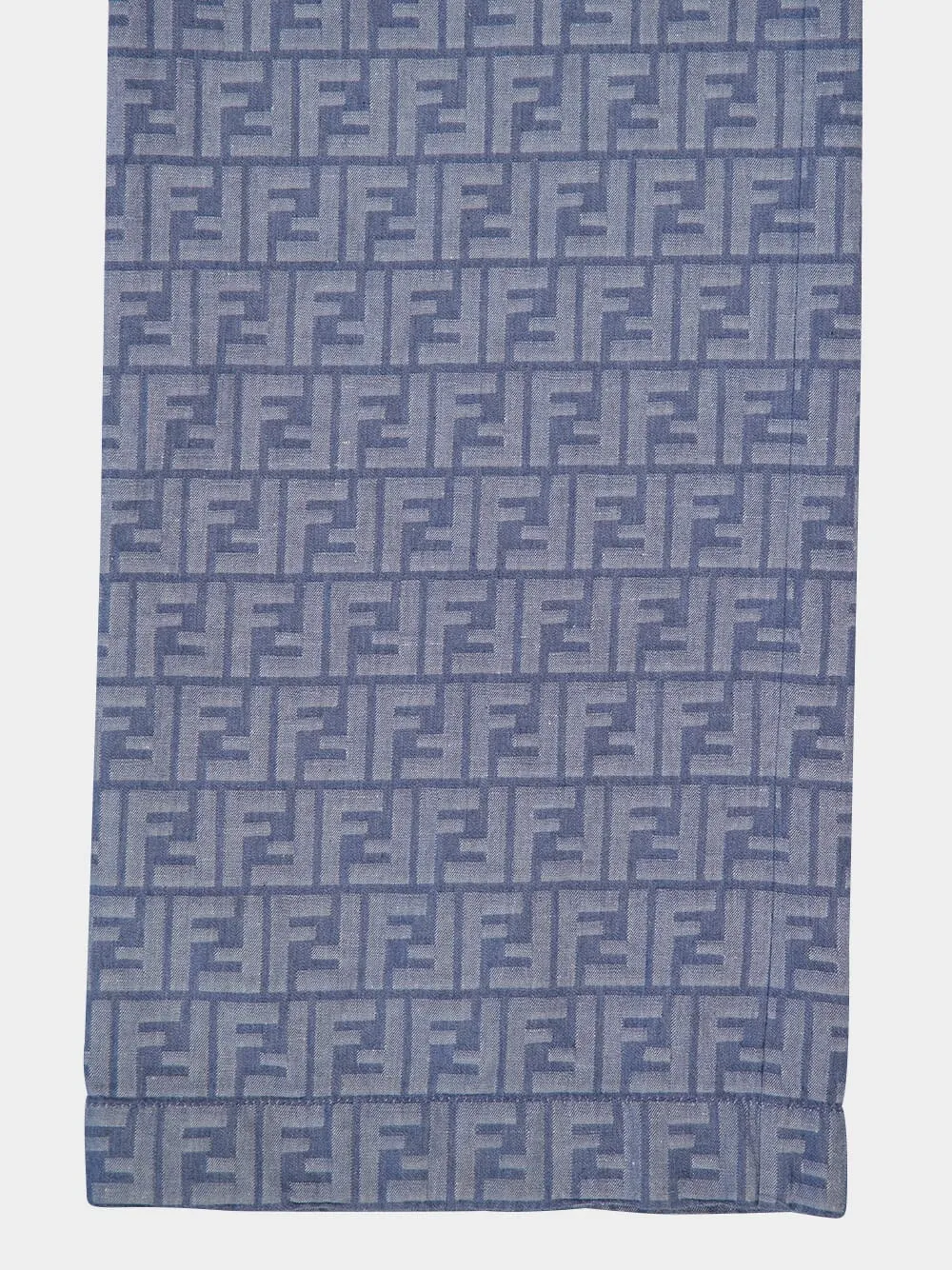 Ocean Blue FF Chambray Wide-Leg Trousers sold by Fashion Clinic product image thumbnail 4