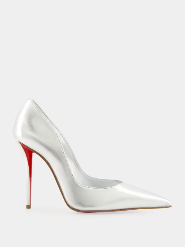 Silver Miss Z 100 Laminato Leather Pumps sold by Fashion Clinic