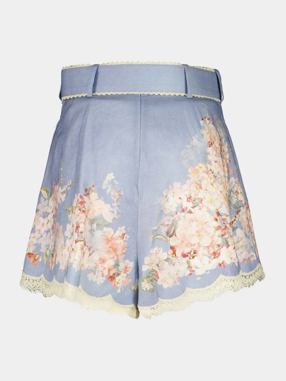 Teal Blue Botanical Flower Cascadian Tuck Short sold by Fashion Clinic product image thumbnail 2