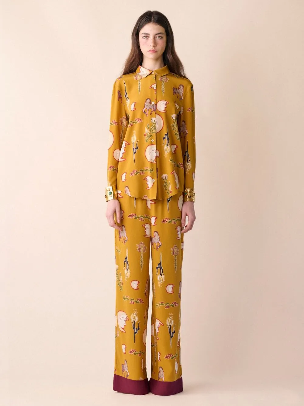 Taurus Printed Silk Crepe Pyjama Pants sold by Fashion Clinic