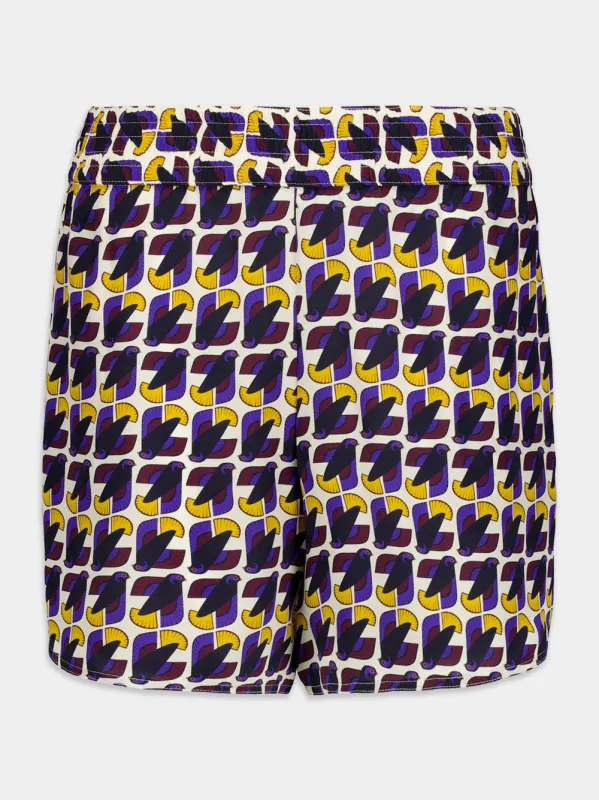 Bronzita Printed Silk Shorts made by Fashion Clinic