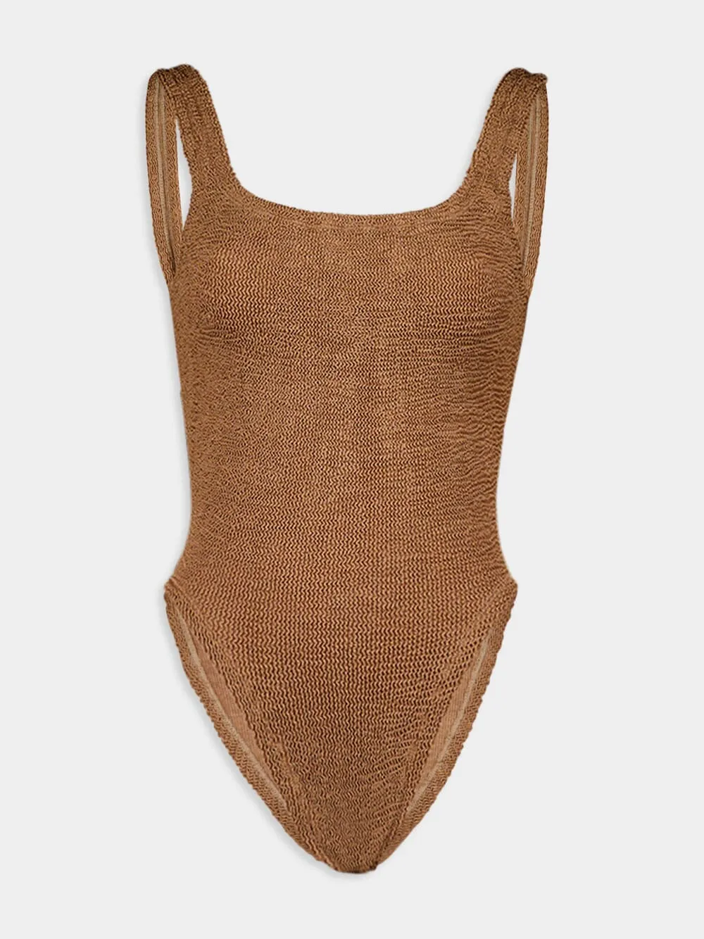 Metallic Cocoa Square Neck Nile Swimsuit sold by Fashion Clinic