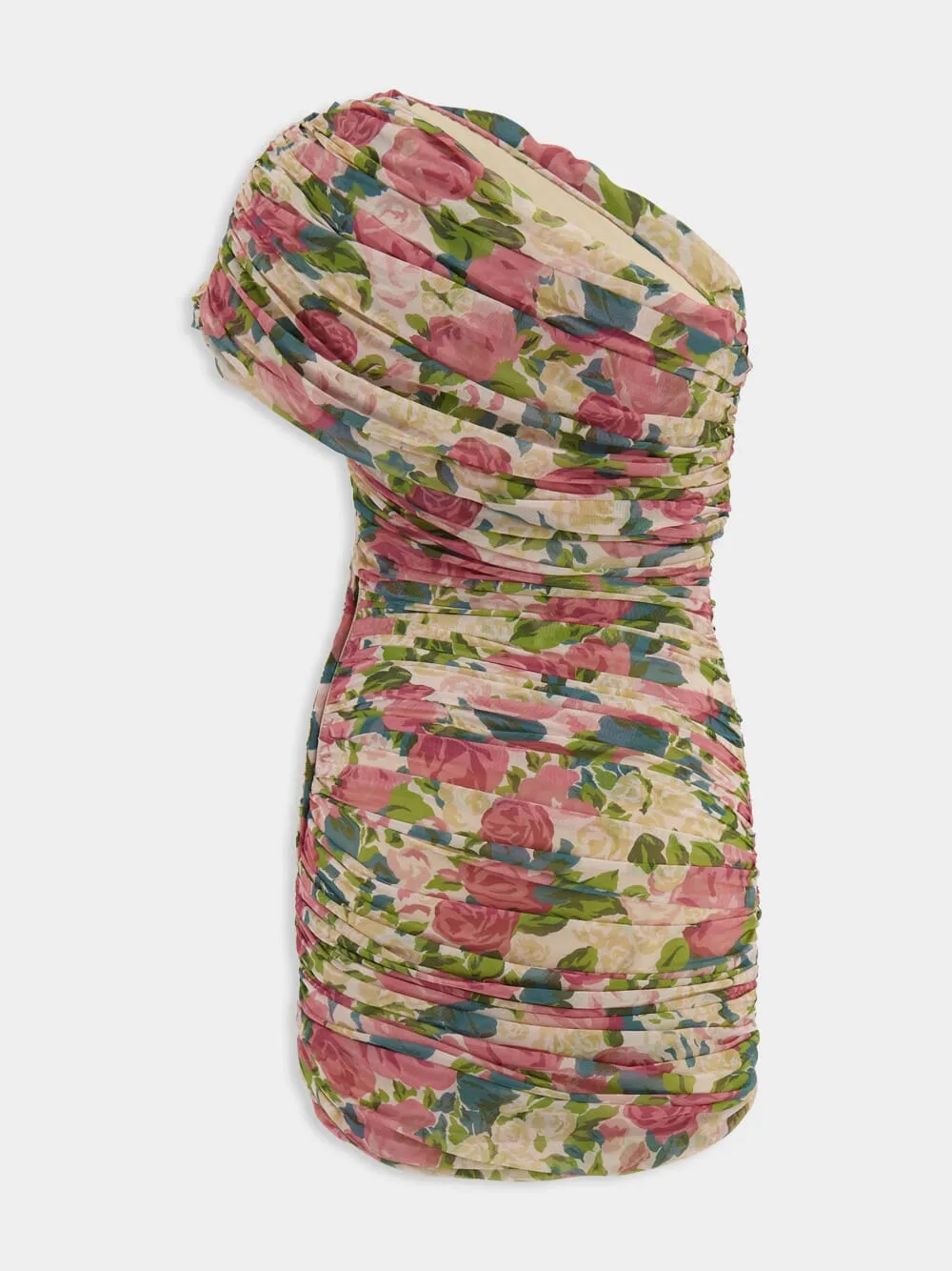 Floral Tulle One-Shoulder Mini Dress sold by Fashion Clinic product image thumbnail 3