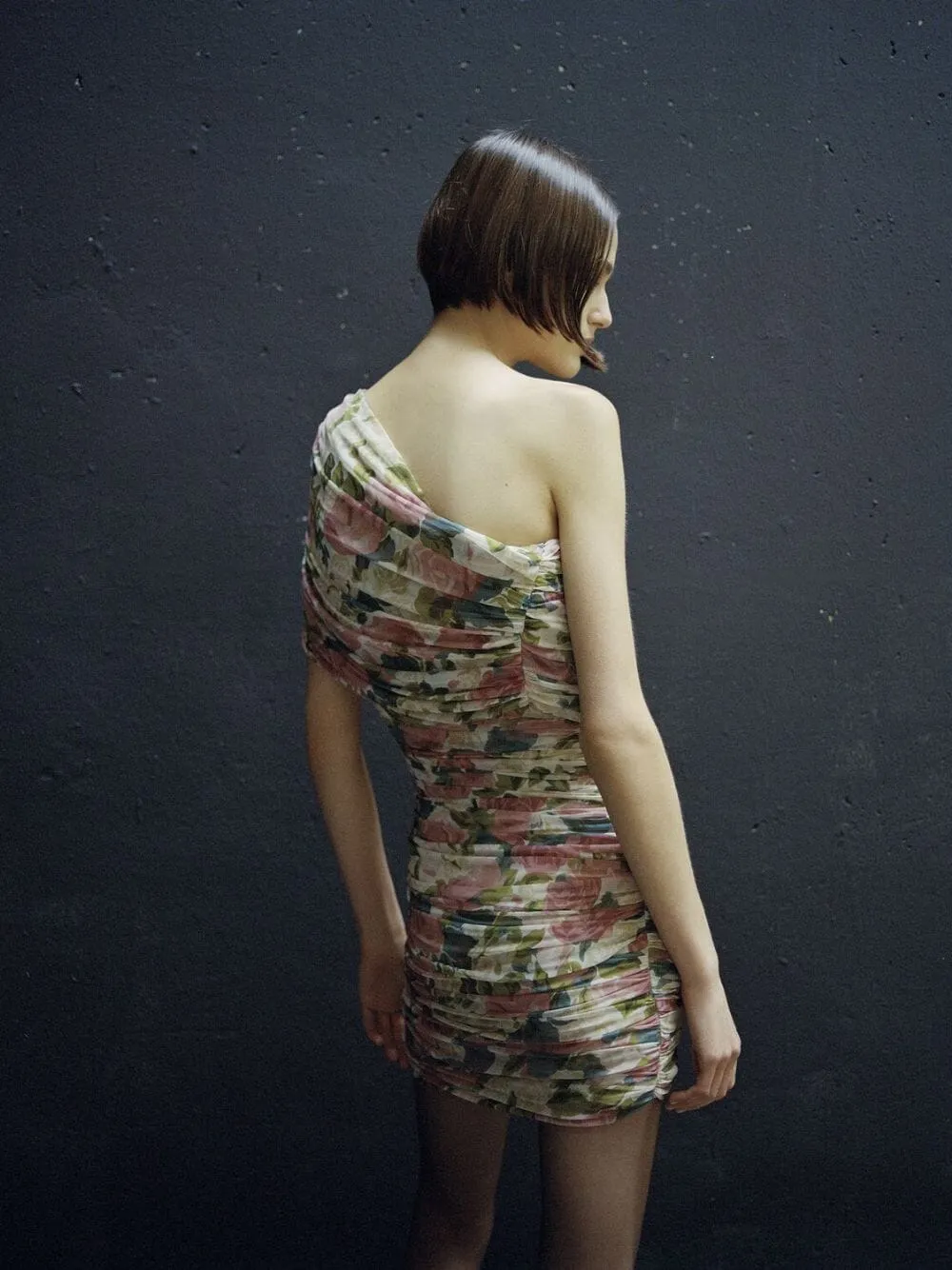 Floral Tulle One-Shoulder Mini Dress sold by Fashion Clinic product image thumbnail 2