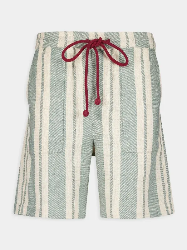 Kurt Silk Stripe Shorts made by Fashion Clinic