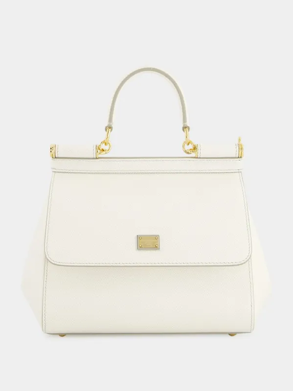 Medium White Sicily Handbag sold by Fashion Clinic