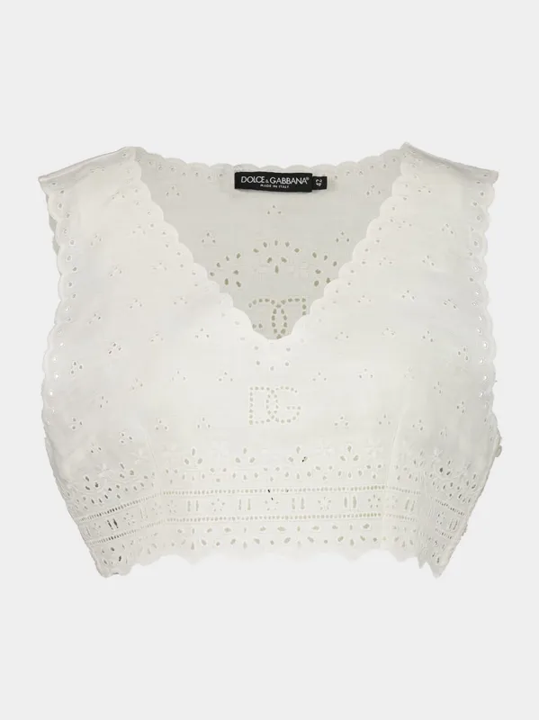 Broderie Cropped Top sold by Fashion Clinic