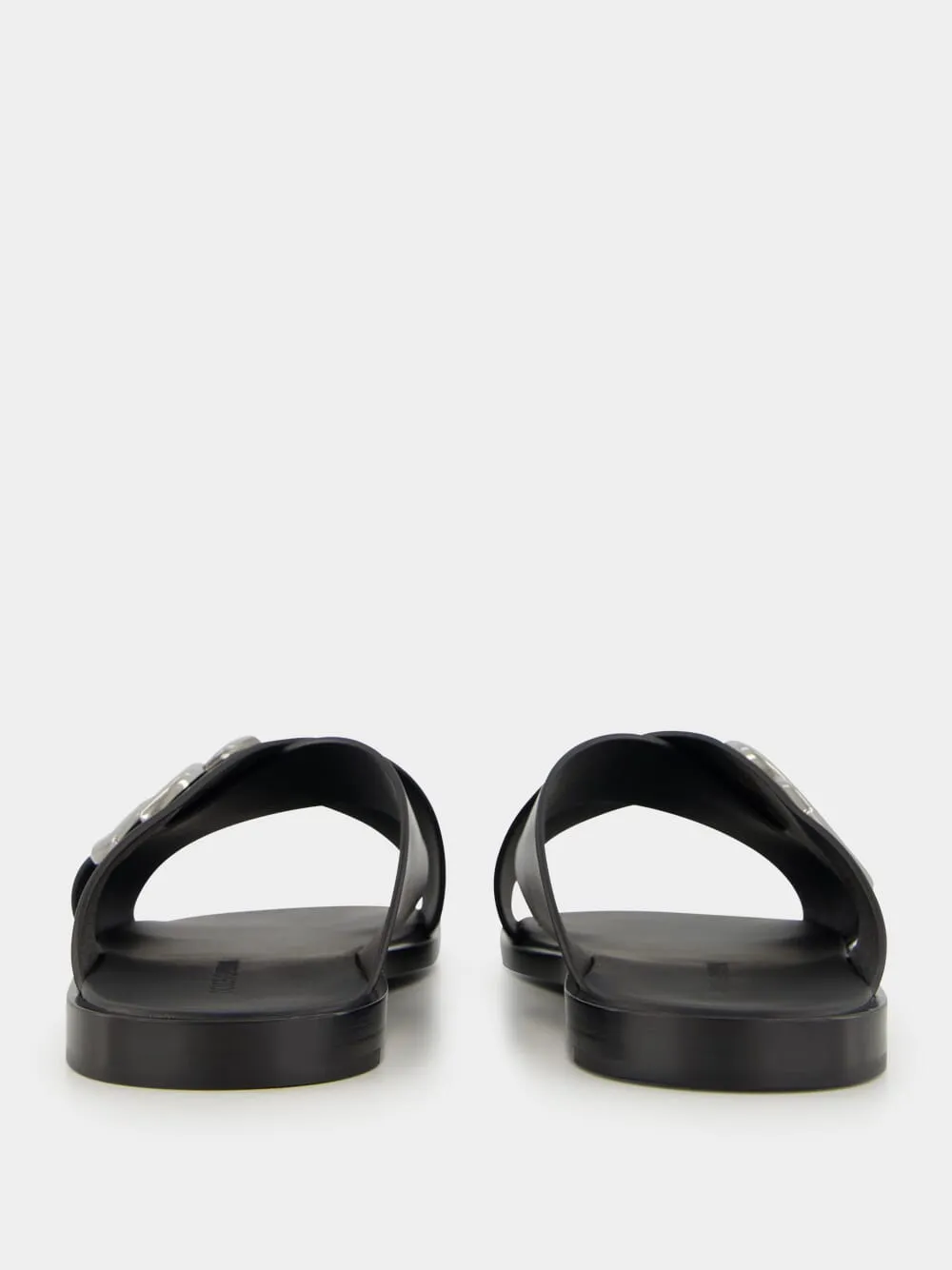 Black Leather DG Logo Sandals sold by Fashion Clinic product image thumbnail 5
