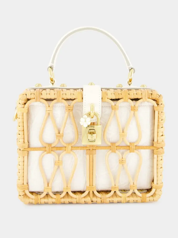 White Wicker Dolce Box Bag sold by Fashion Clinic