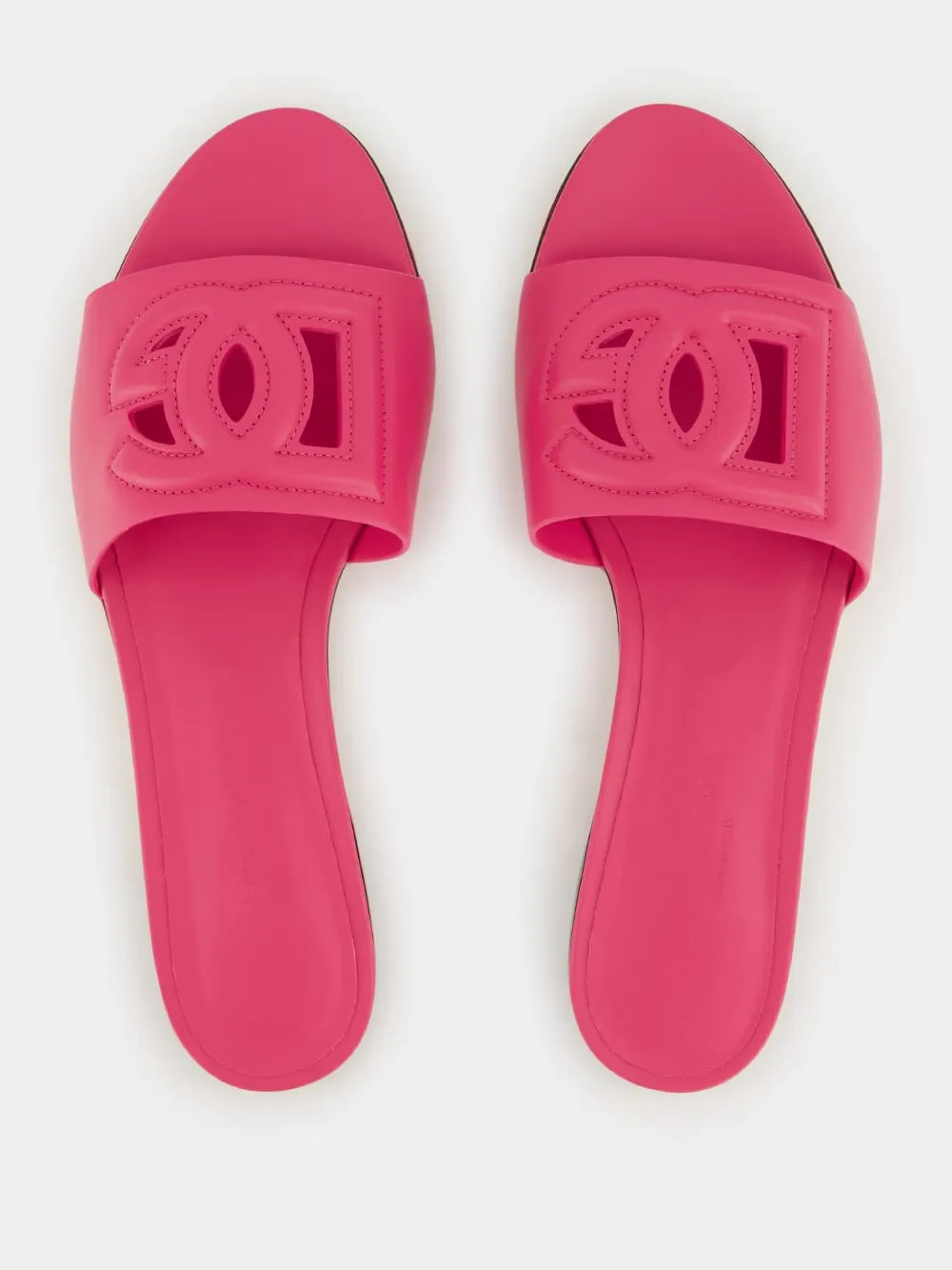 Pink DG Logo Calfskin Slides sold by Fashion Clinic product image thumbnail 4