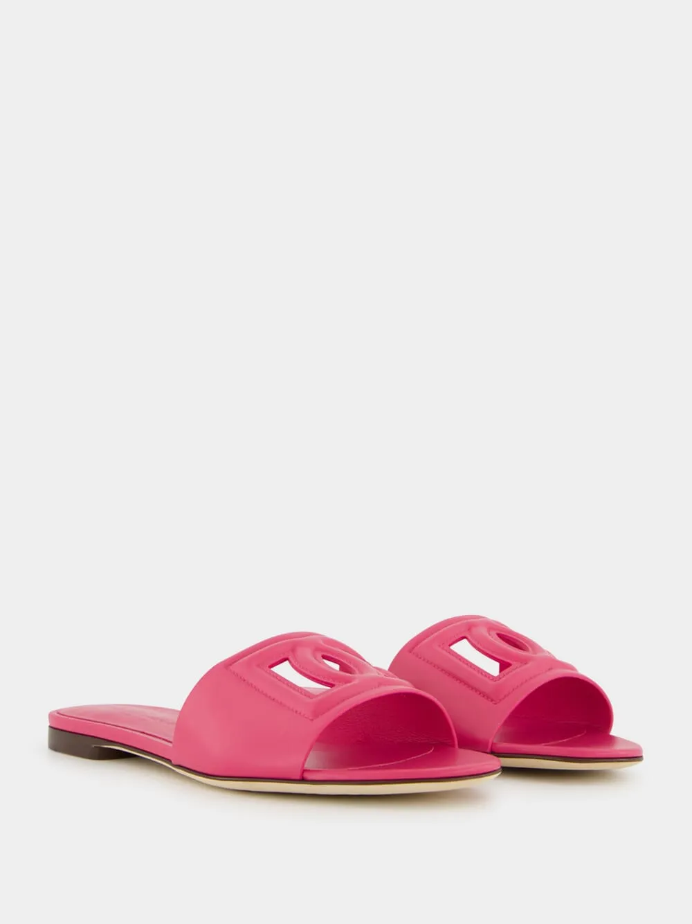 Pink DG Logo Calfskin Slides sold by Fashion Clinic product image thumbnail 3