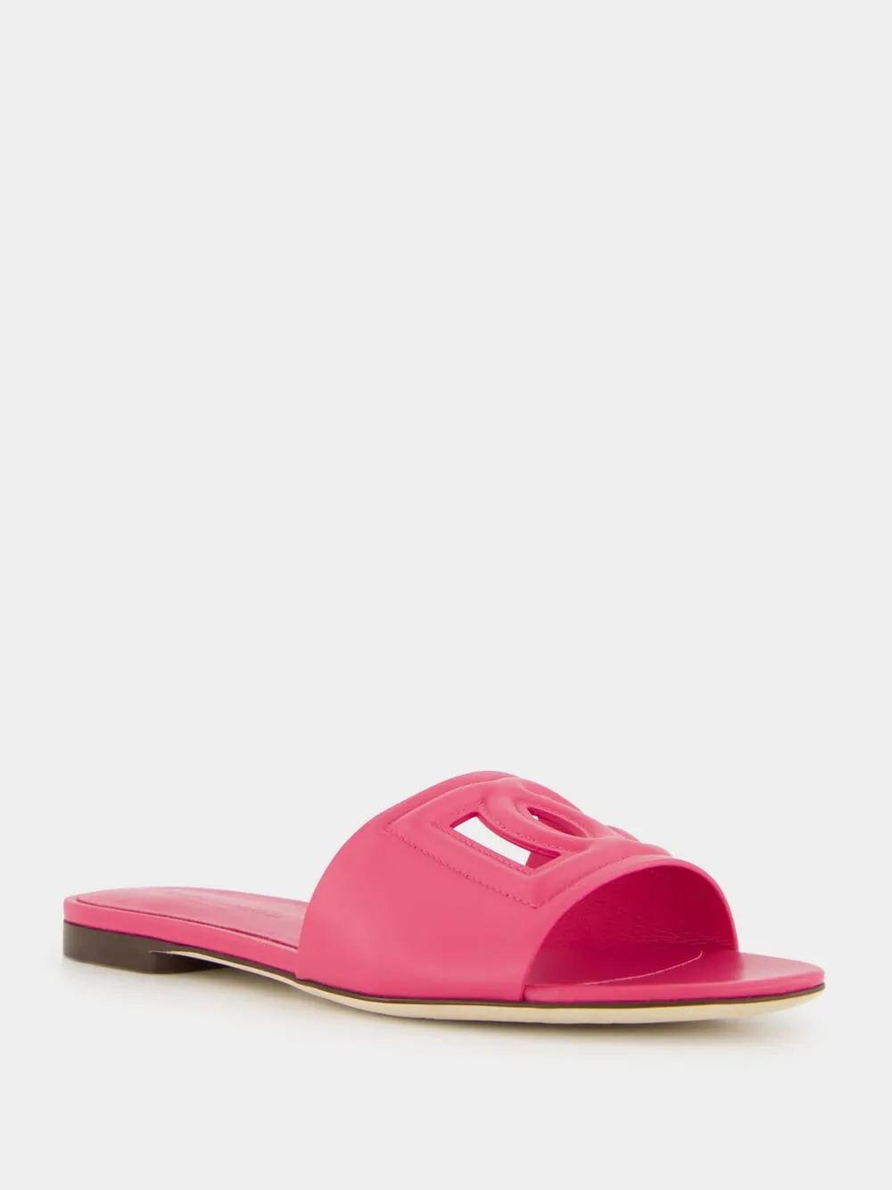 Pink DG Logo Calfskin Slides sold by Fashion Clinic product image thumbnail 2