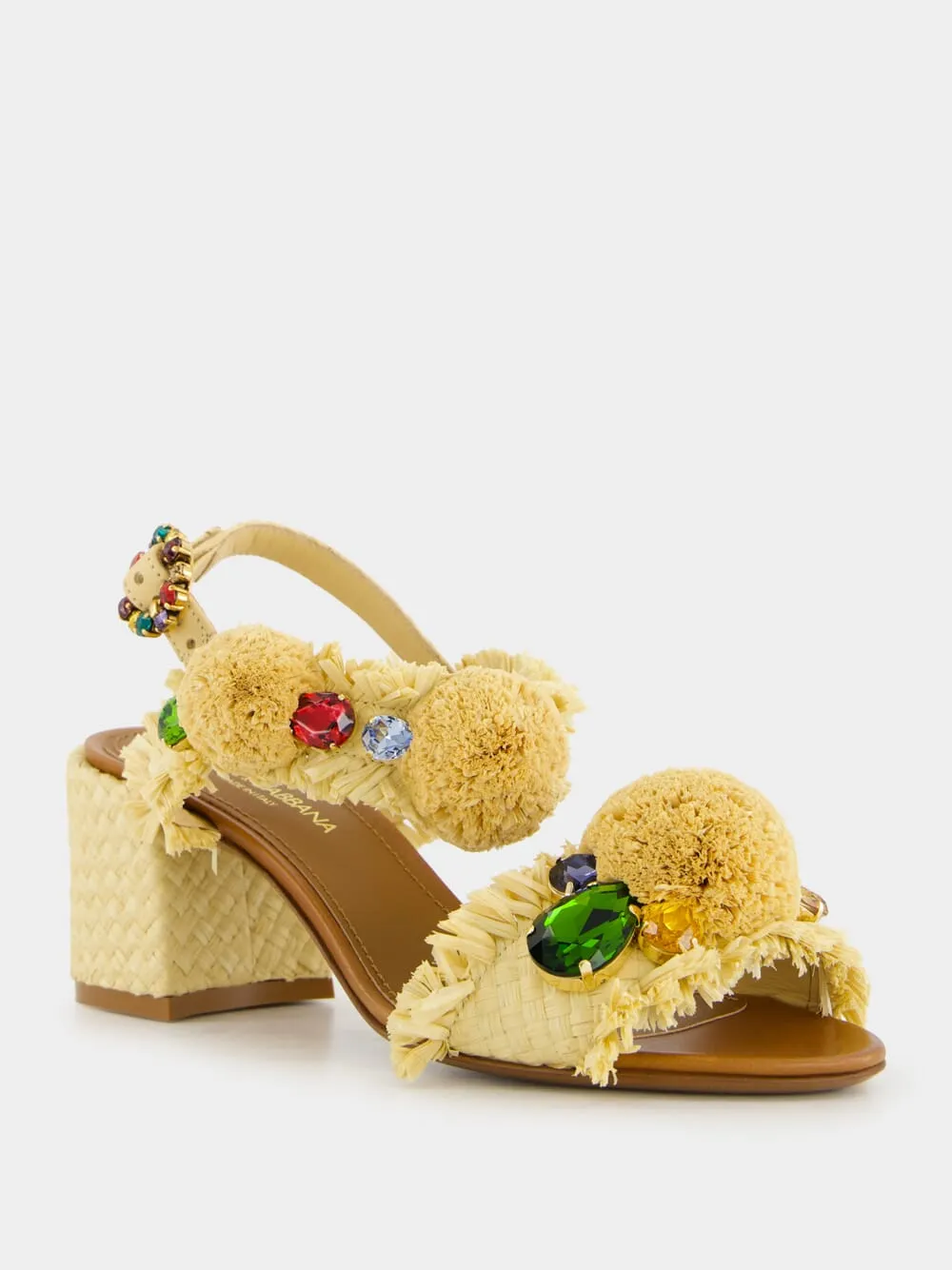 Embroidered Raffia Sandals sold by Fashion Clinic product image thumbnail 2