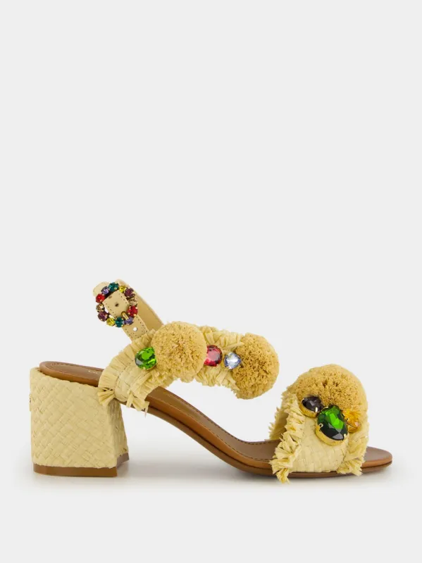 Embroidered Raffia Sandals made by Dolce & Gabanna