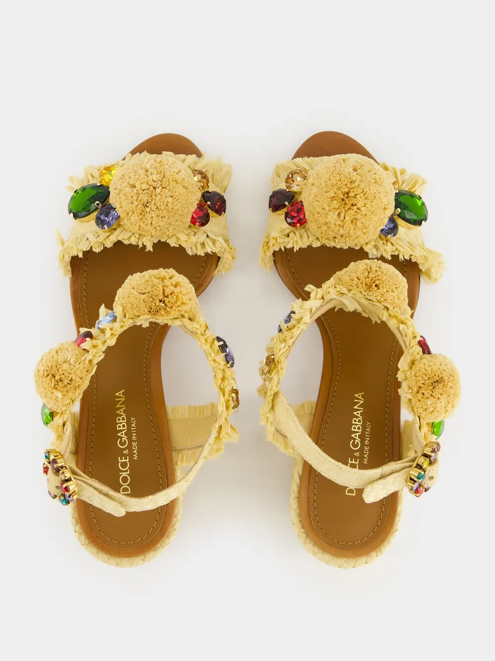 Embroidered Raffia Sandals sold by Fashion Clinic product image thumbnail 4