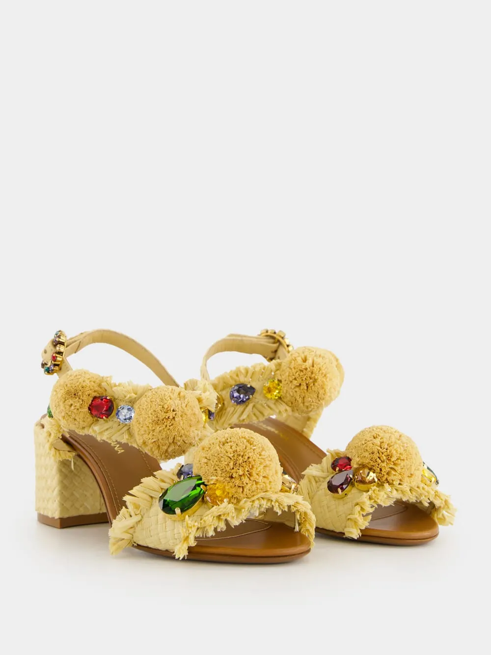 Embroidered Raffia Sandals sold by Fashion Clinic product image thumbnail 3