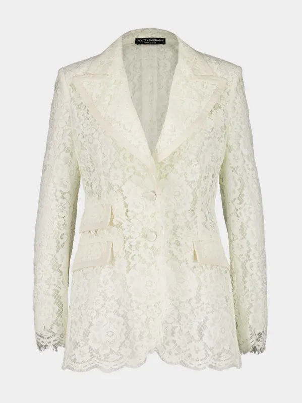 Single-Breasted Lace Blazer sold by Fashion Clinic