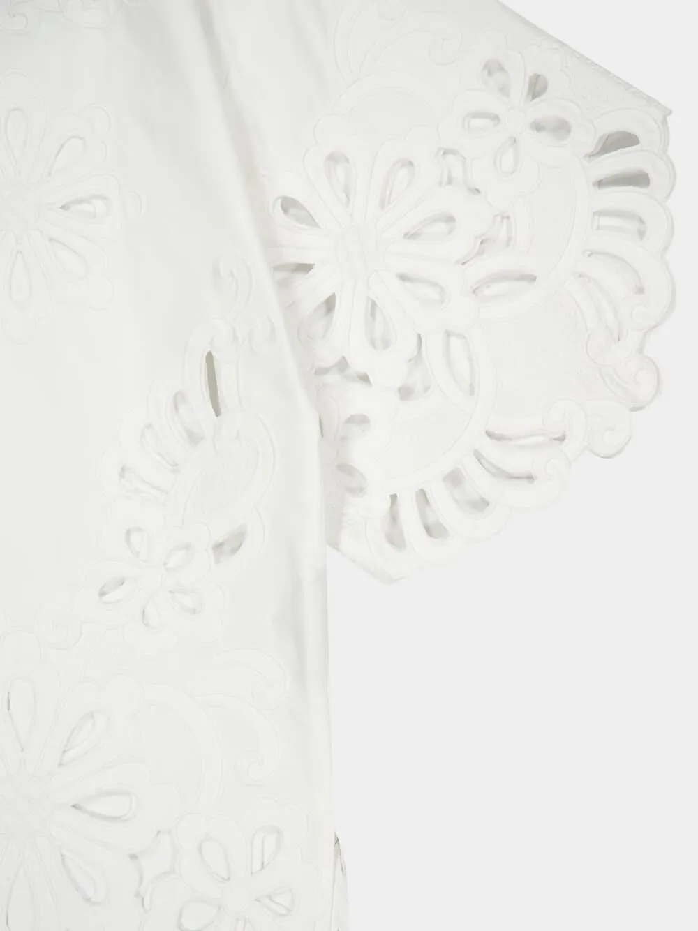 White Oversized Embroidered Shirt sold by Fashion Clinic product image thumbnail 5