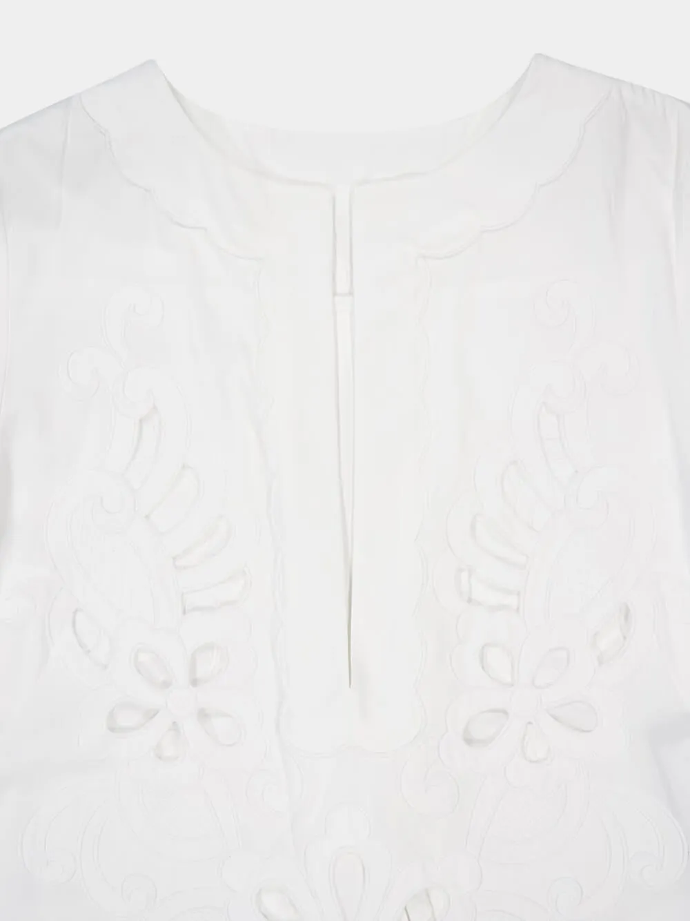 White Embroidered Poplin Kaftan sold by Fashion Clinic product image thumbnail 3