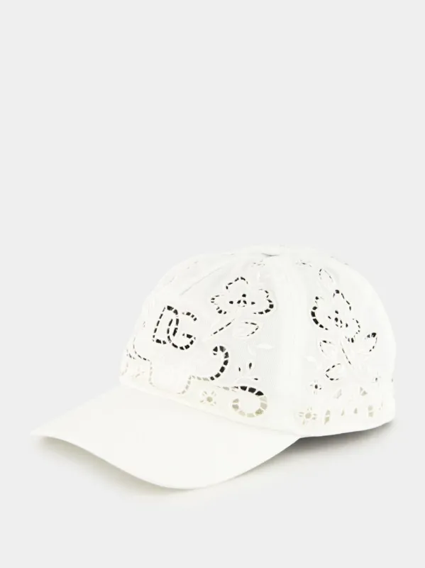 White Embroidered Logo Cap sold by Fashion Clinic