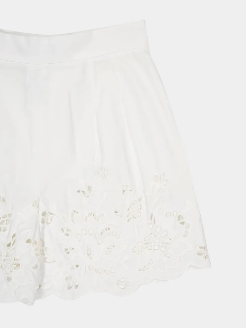 White Poplin Cut-Out Shorts sold by Fashion Clinic product image thumbnail 4