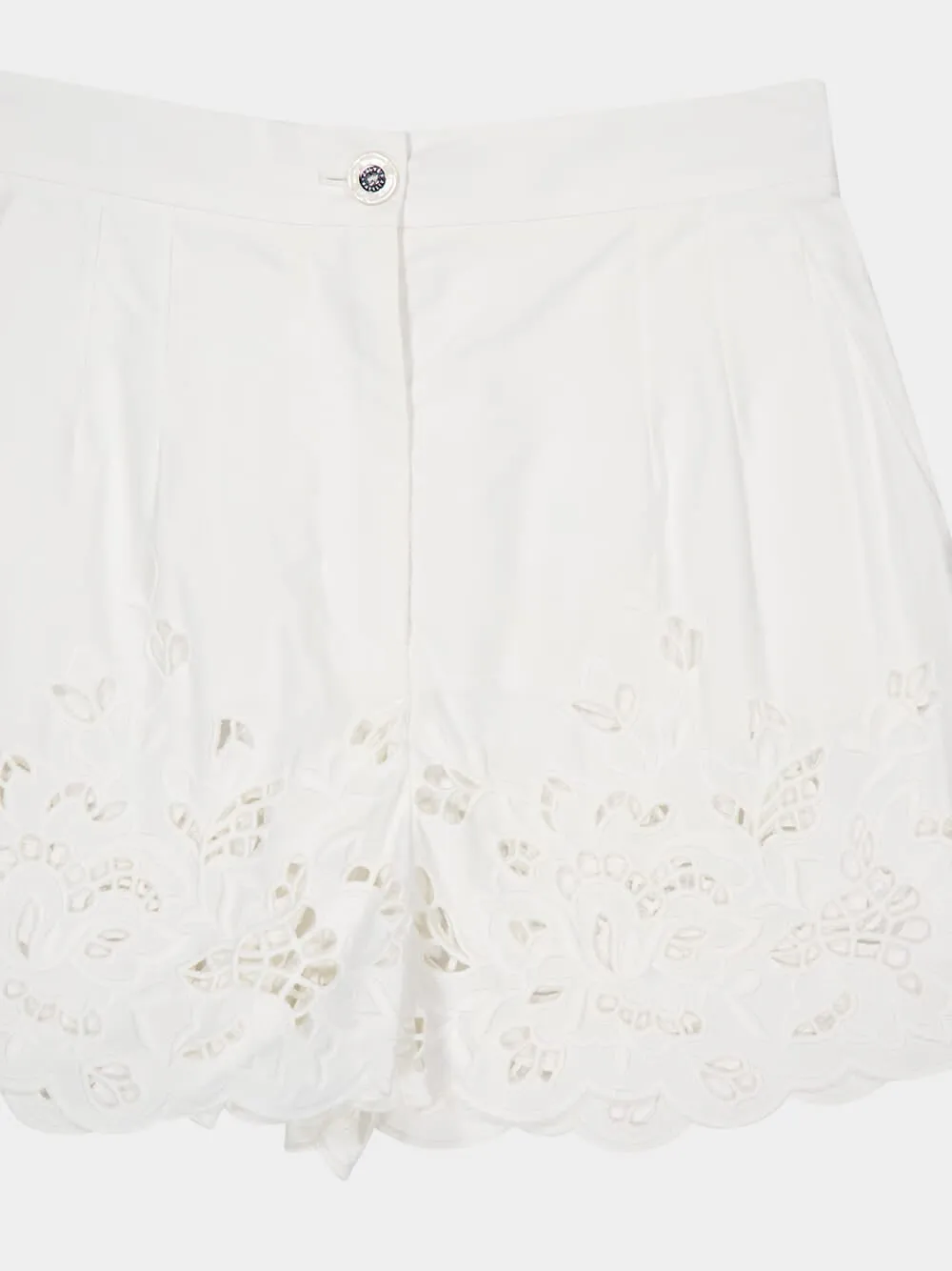White Poplin Cut-Out Shorts sold by Fashion Clinic product image thumbnail 3