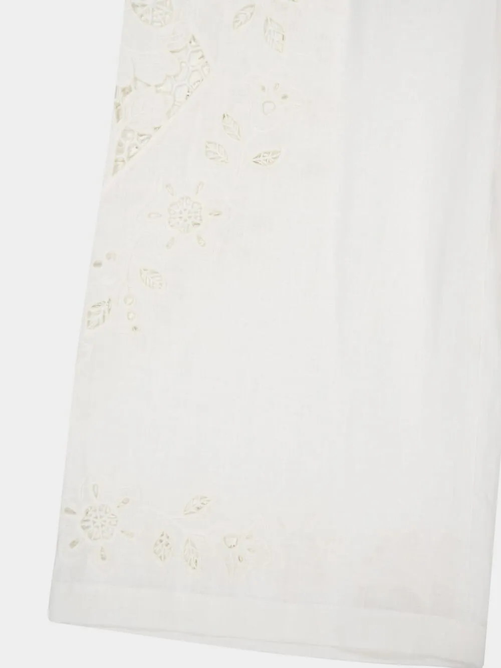 White Embroidered Poplin Culottes sold by Fashion Clinic product image thumbnail 4