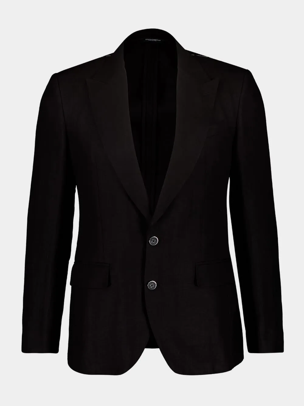 Navy Linen Single-Breasted Blazer sold by Fashion Clinic