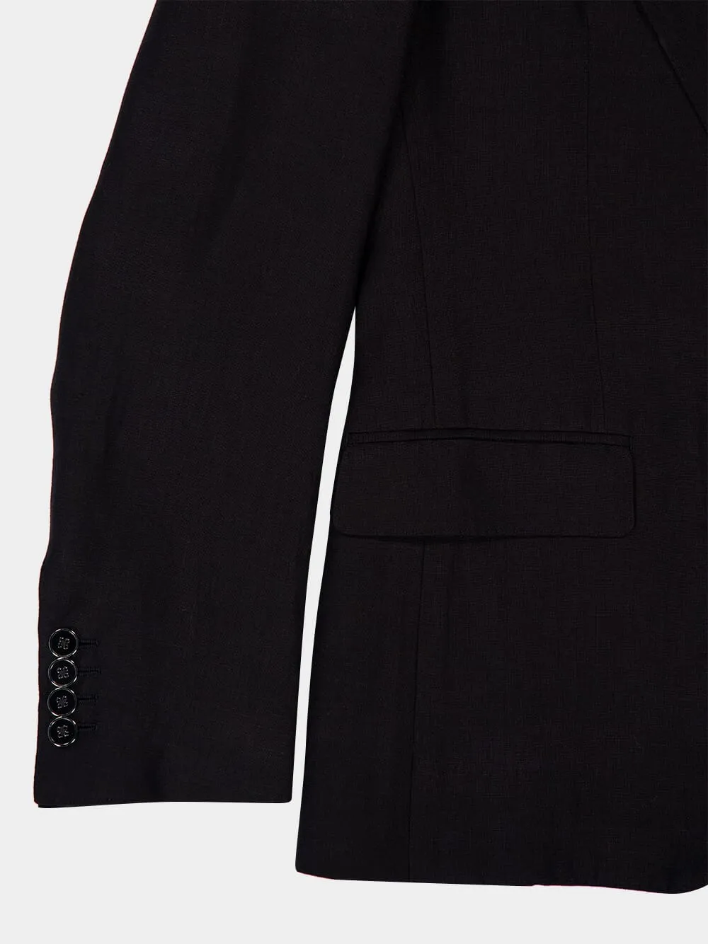 Navy Linen Single-Breasted Blazer sold by Fashion Clinic product image thumbnail 4