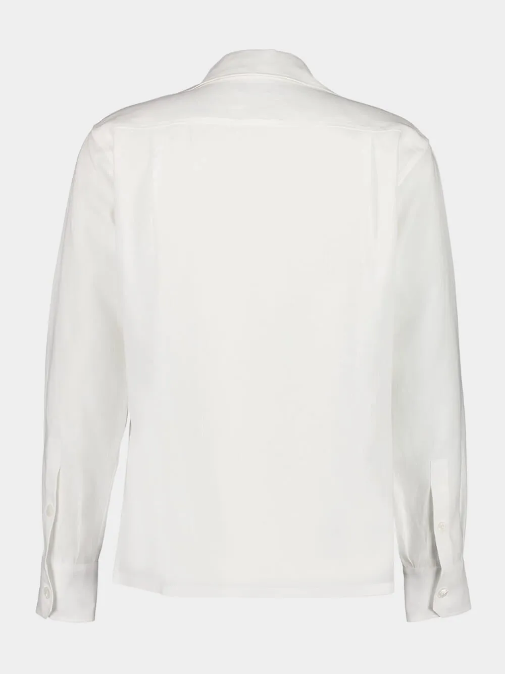 White Linen Spread Collar Shirt sold by Fashion Clinic product image thumbnail 2
