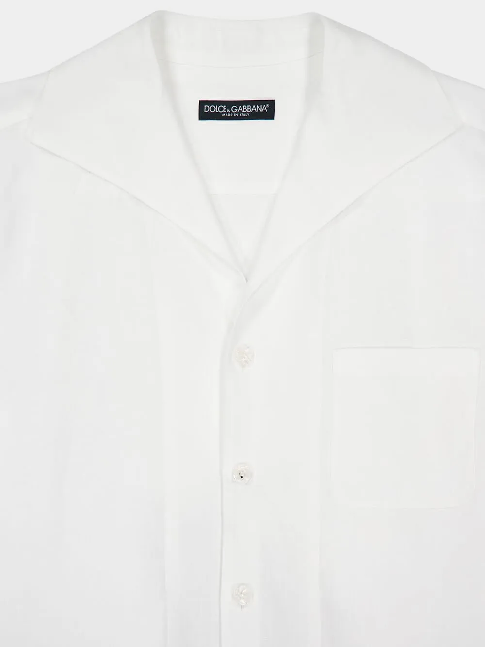 White Linen Spread Collar Shirt sold by Fashion Clinic product image thumbnail 3