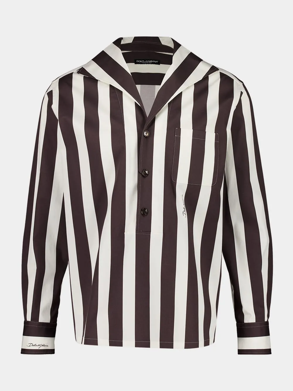 Striped Cotton Drill Shirt sold by Fashion Clinic