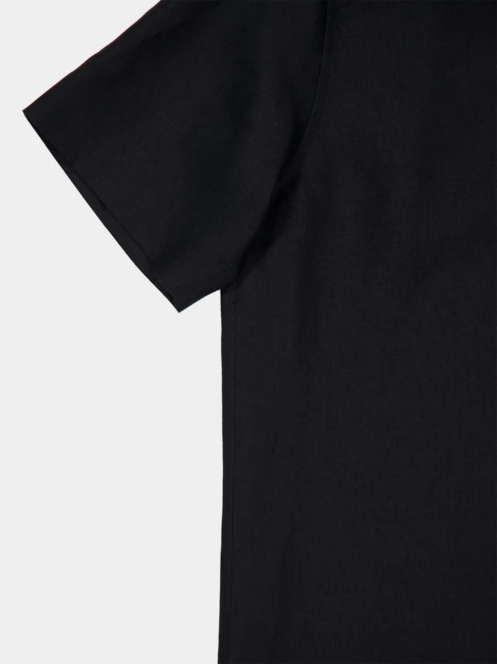 Black Short-Sleeve Cotton Shirt sold by Fashion Clinic product image thumbnail 4
