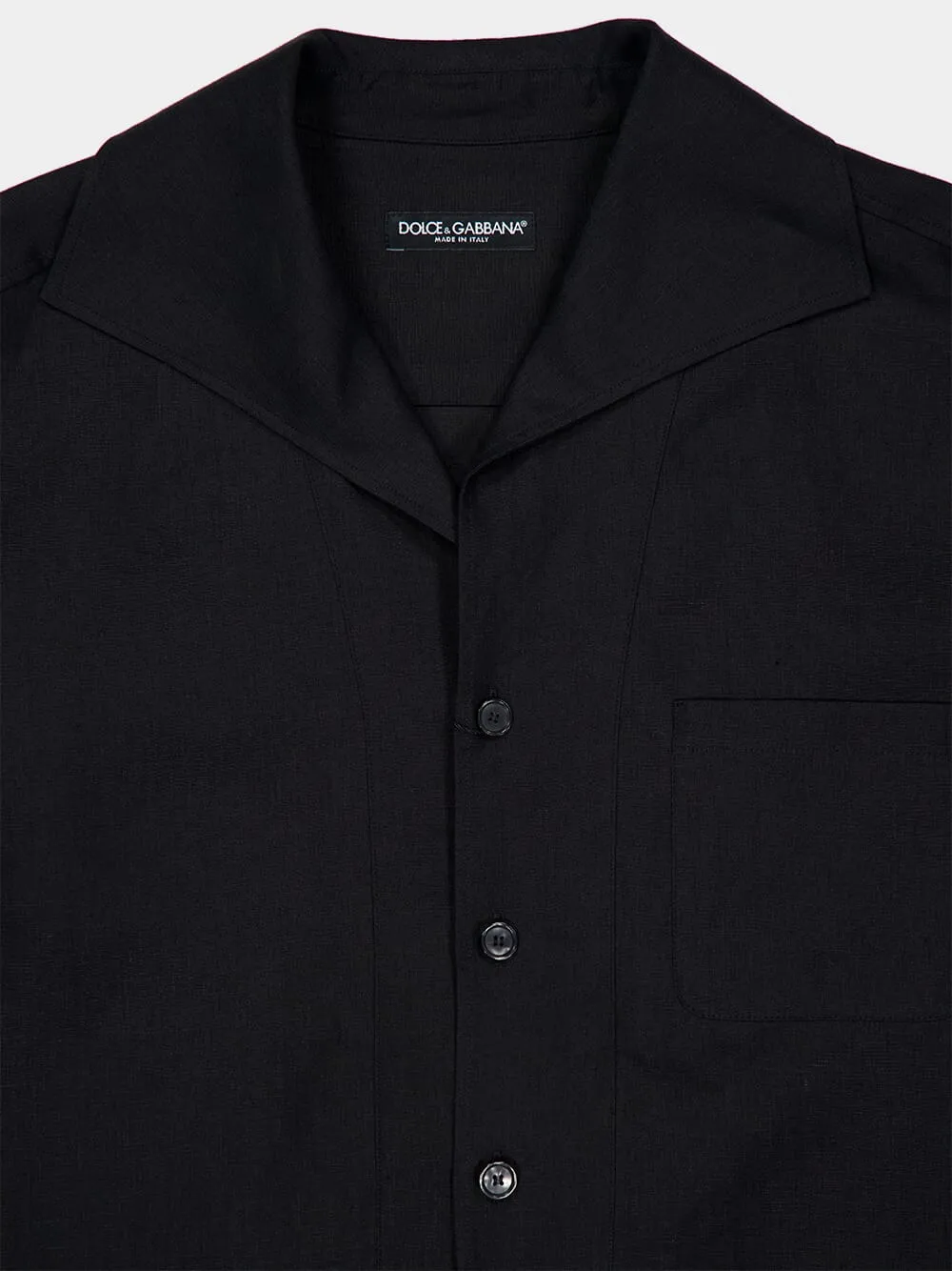 Black Short-Sleeve Cotton Shirt sold by Fashion Clinic product image thumbnail 3
