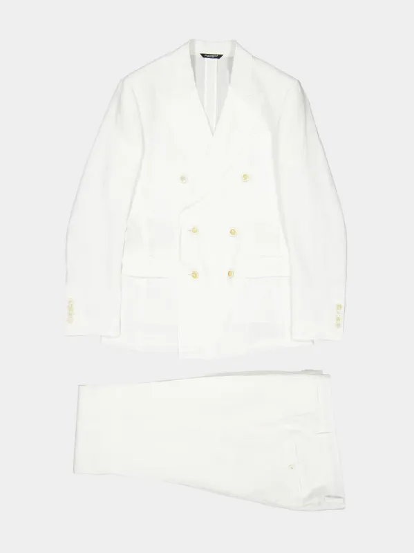 Double-Breasted Linen Suit made by Dolce & Gabanna
