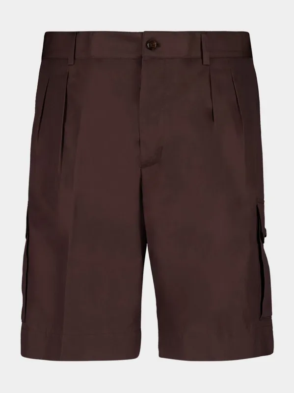 Dark Brown Cargo Bermuda Shorts sold by Fashion Clinic