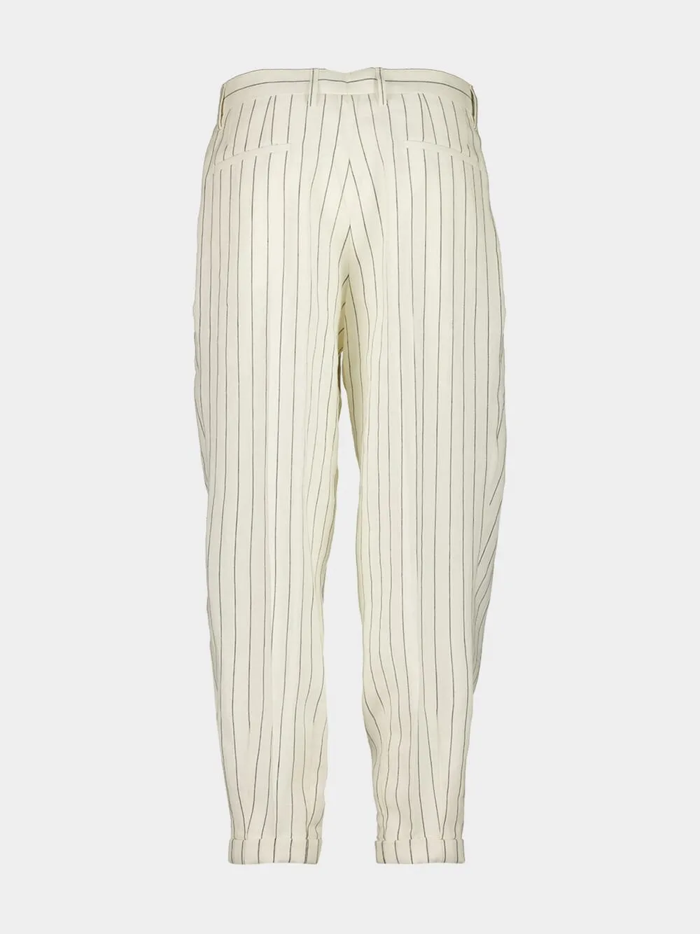 Pinstripe Linen Blend Trousers sold by Fashion Clinic product image thumbnail 2
