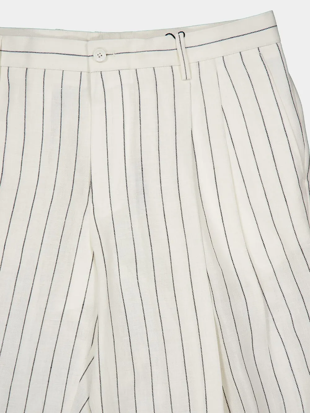 Pinstripe Linen Blend Trousers sold by Fashion Clinic product image thumbnail 3