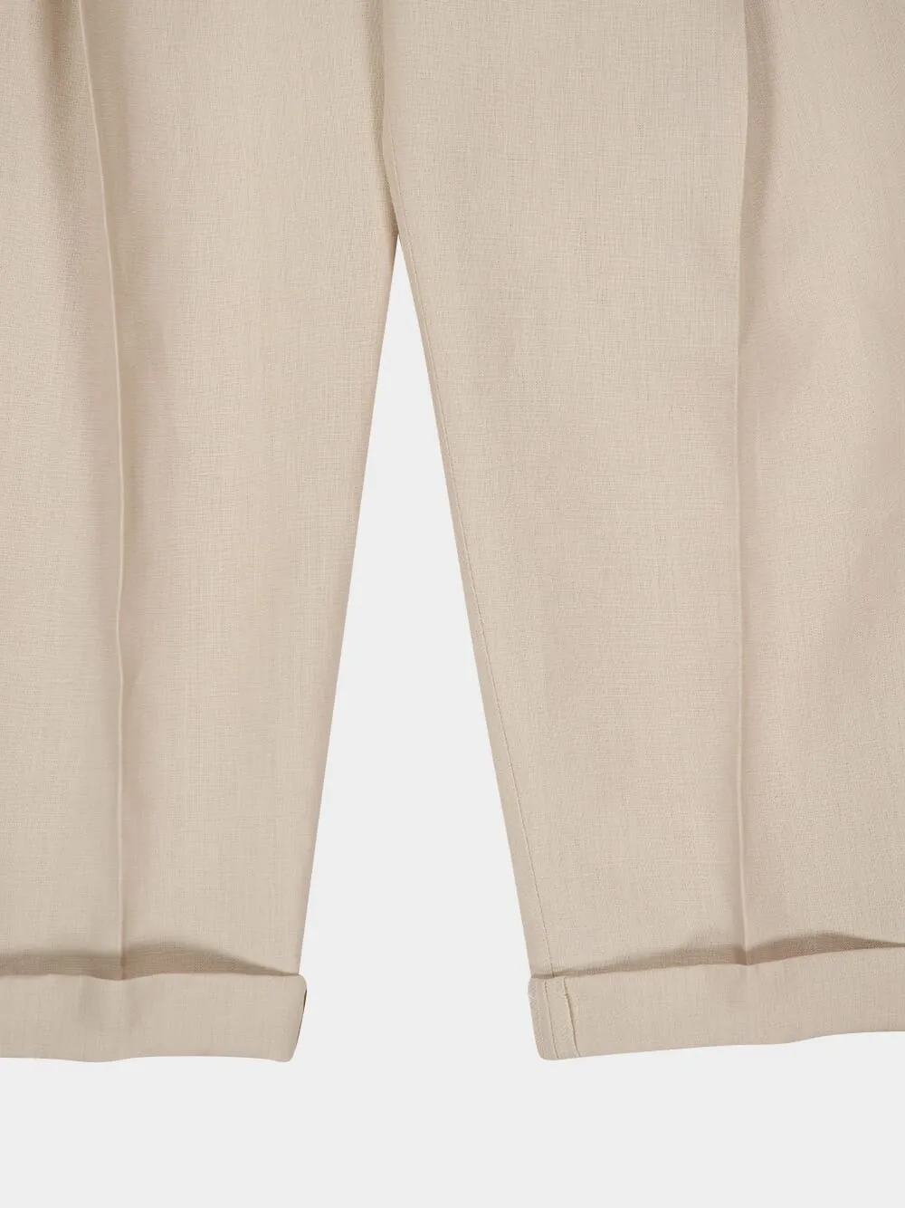 Beige Linen Tailored Trousers sold by Fashion Clinic product image thumbnail 4