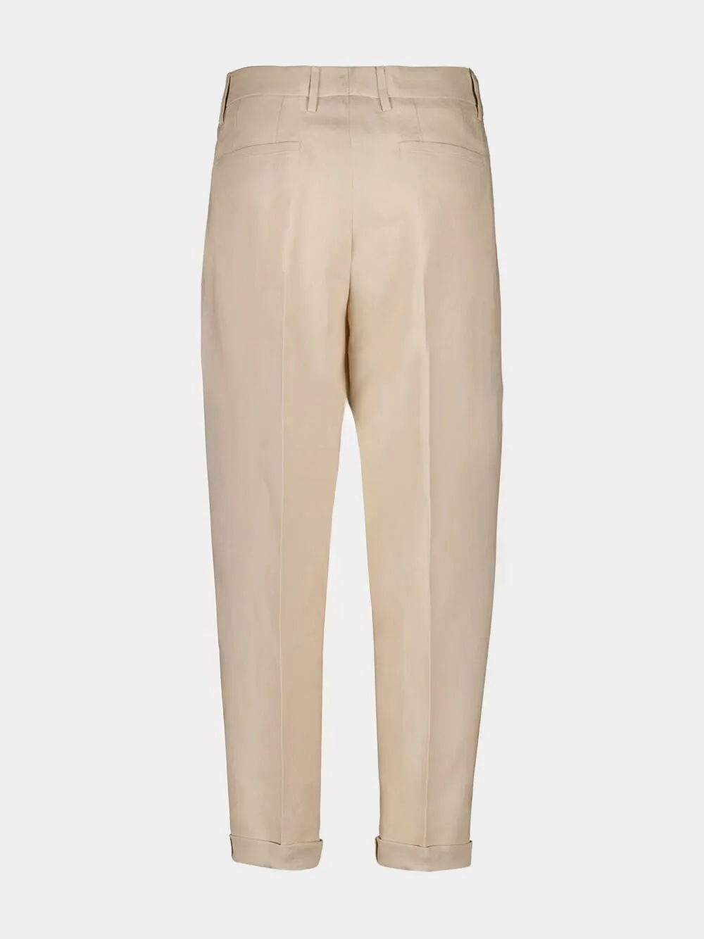 Beige Linen Tailored Trousers sold by Fashion Clinic product image thumbnail 2
