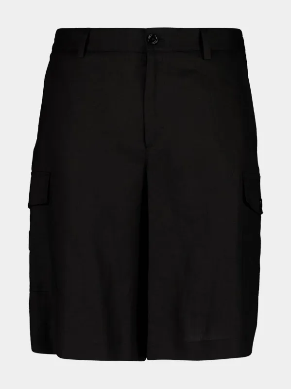 Linen Cargo Bermuda Shorts sold by Fashion Clinic