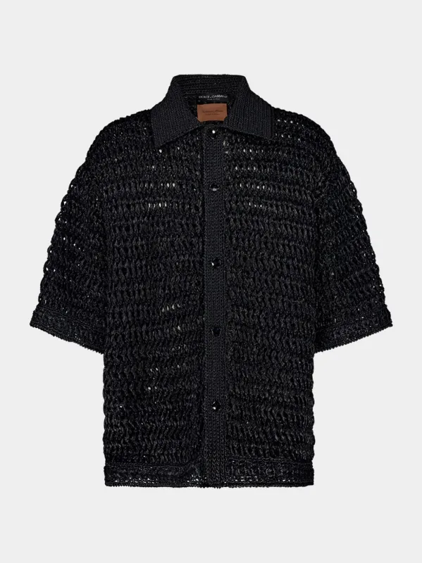 Viscose Raffia Crochet Shirt sold by Fashion Clinic