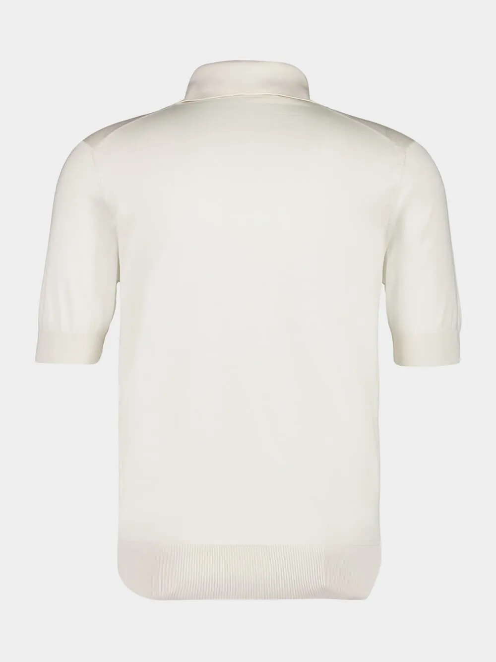 Black Silk Knit Polo Shirt sold by Fashion Clinic product image thumbnail 2