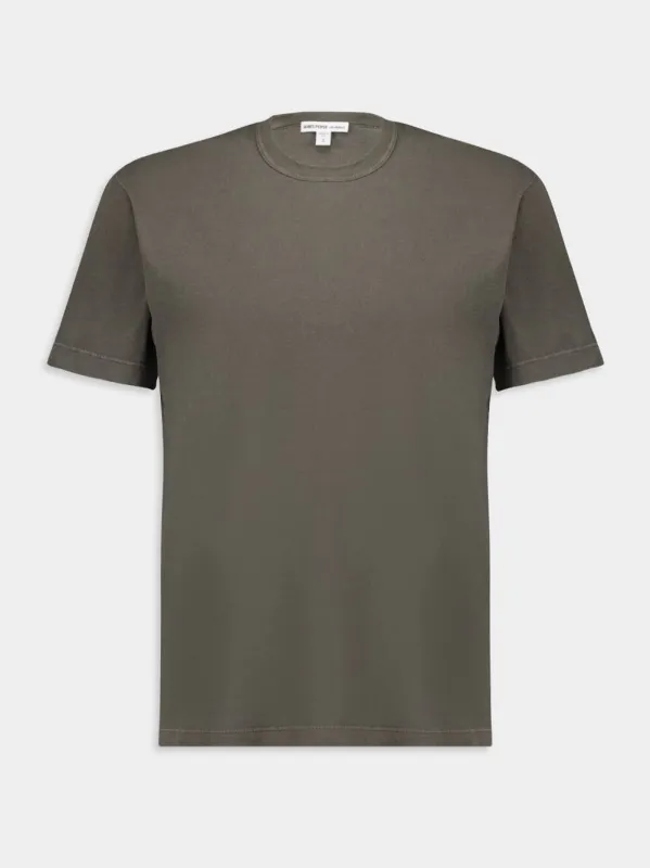 Short Sleeve Crew Neck Green T-Shirt sold by Fashion Clinic