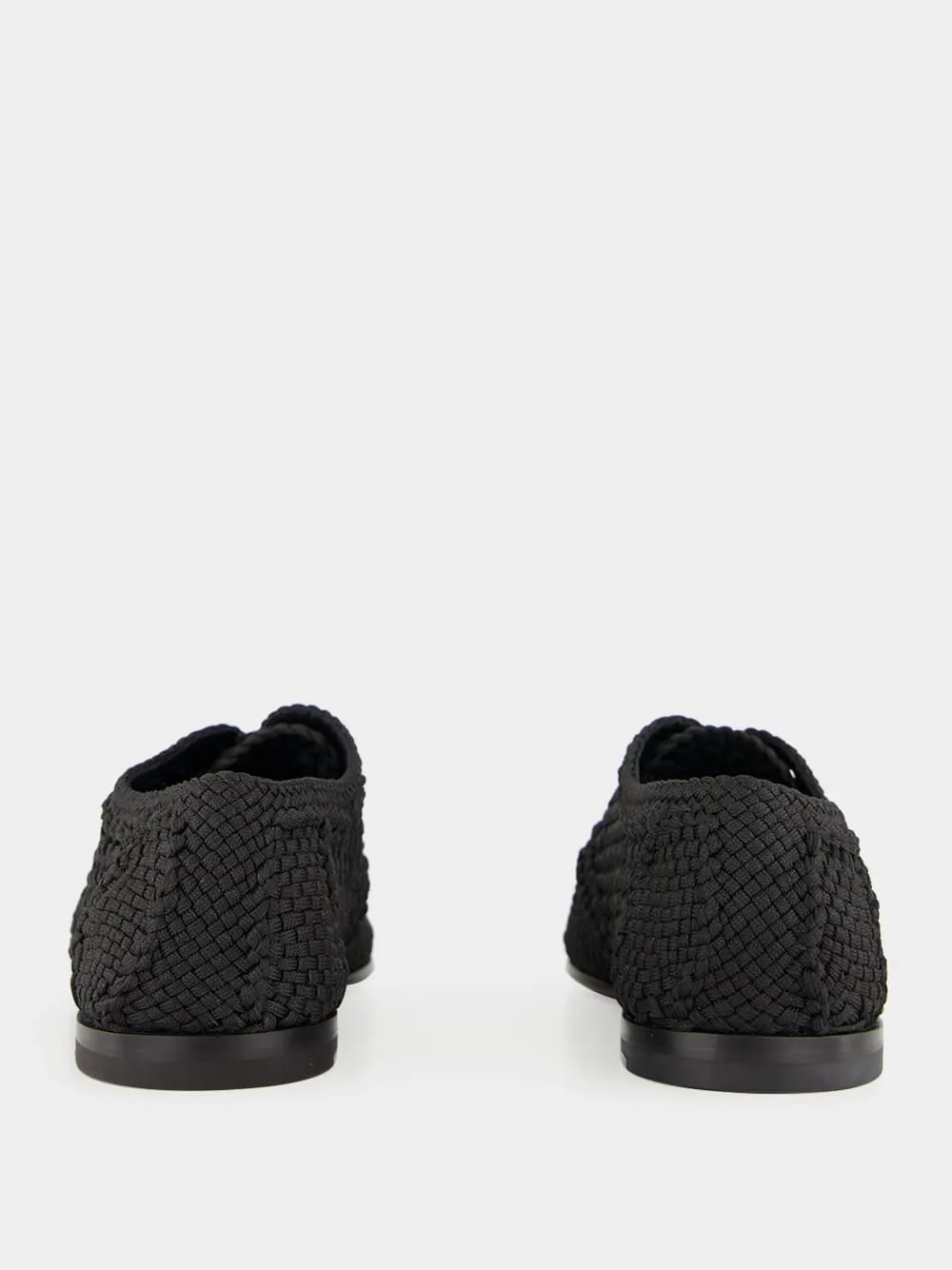 Black Woven Fabric Derby Shoes sold by Fashion Clinic product image thumbnail 5